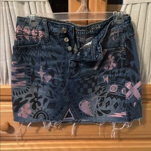 American Eagle Outfitters Pink and Black Mini Pencil Skirt